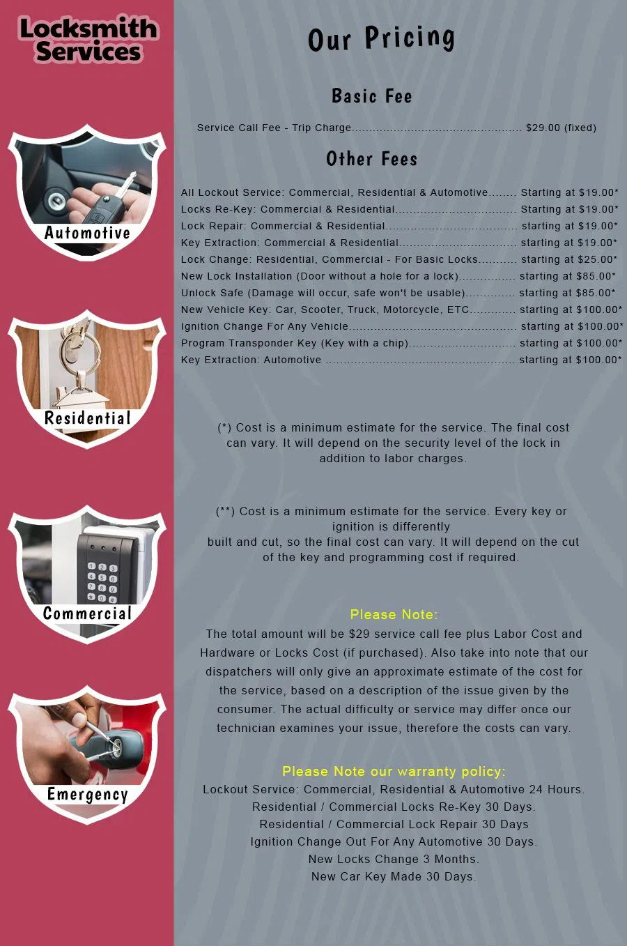 San Antonio Neighborhood Locksmith San Antonio, TX 210-780-6538 - Pricelist-14